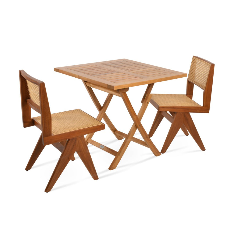 Soho Concept Pierre J. Dining Chair - Durable Teak Wood With Natural Woven Cane, Waterproof Cushion, No Assembly! Natural  Soho-concept-dining-chair-14033