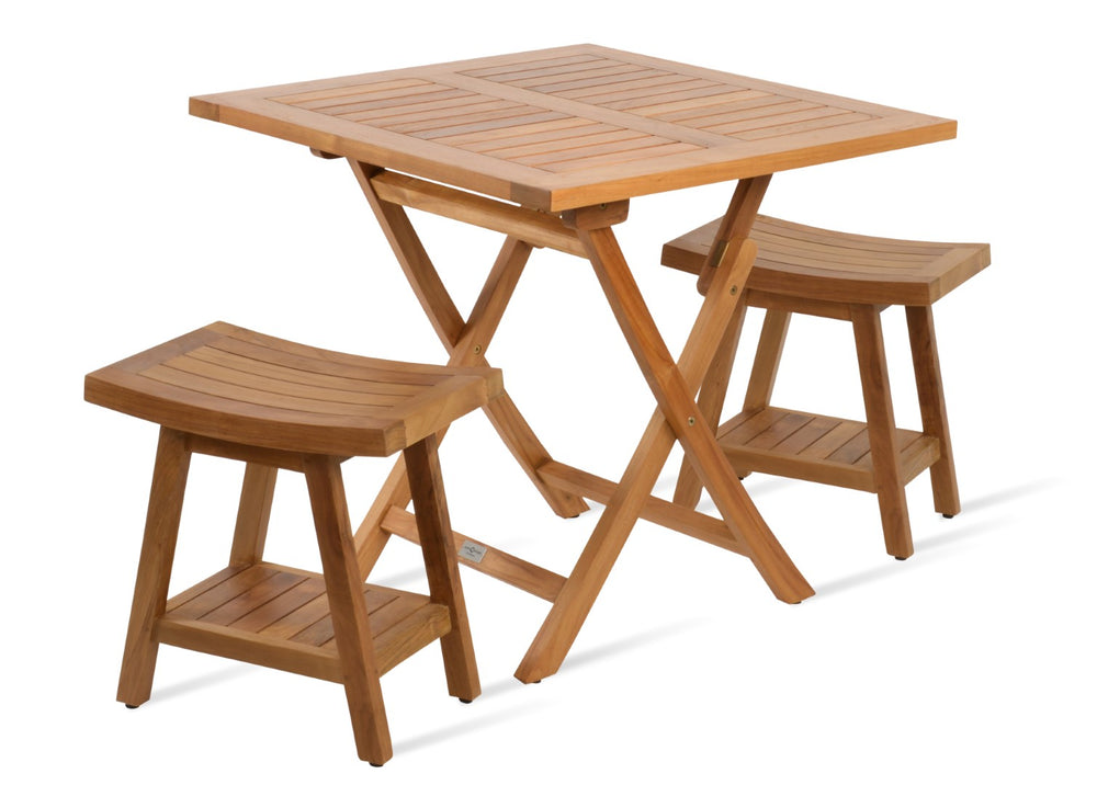 Soho Concept Borneo Shower Bench - Handmade Solid Teak Wood Stool With Water-repellent Finish & Silk Smooth Touch Natural  Soho-concept-dining-chair-14057