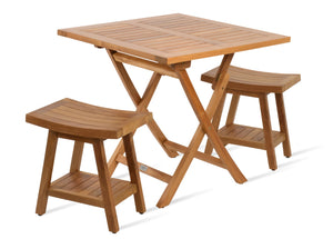 Soho Concept Borneo Shower Bench - Handmade Solid Teak Wood Stool With Water-repellent Finish & Silk Smooth Touch Natural  Soho-concept-dining-chair-14057