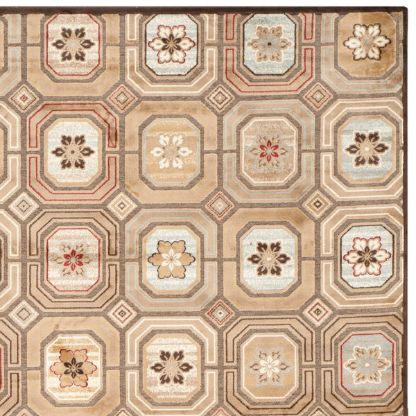 Safavieh Paradise Exquisite Area Rug With Timeless Geometric Motifs For A Luxurious Touch In Any Space Dark Brown ,Multi 75% Viscose,18% Polyester,7% Cotton Par158-330-3