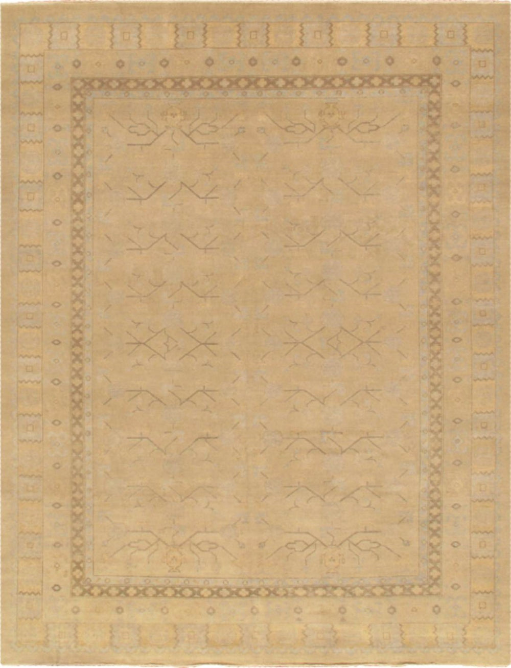Pasargad Home Azerbaijan Collection Hand-knotted Lamb's Wool Area Rug – Elegant Floral Design Accents   P-425 Rust 4x6