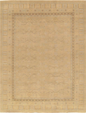 Pasargad Home Azerbaijan Collection Hand-knotted Lamb's Wool Area Rug – Elegant Floral Design Accents   Parp-003c 10x14