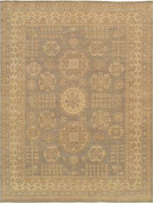 Pasargad Home Azerbaijan Collection Hand-knotted Lamb's Wool Area Rug – Elegant Floral Design Accents   Parp-004b 9x12