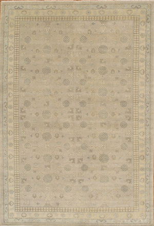 Pasargad Home Azerbaijan Collection Hand-knotted Lamb's Wool Area Rug – Elegant Floral Design Accents   Pars-02 6x9