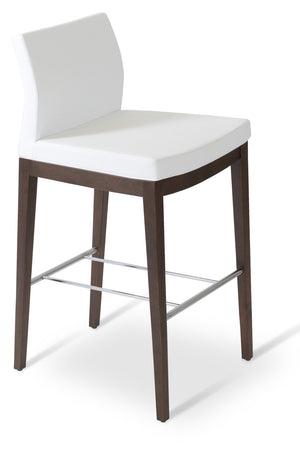 Soho Concept Pasha Wood Barstools & Counterstools - Stylish Leatherette, Walnut Finish, 2-year Guarantee, Durable! Walnut,White  Soho-concept-dining-chair-09109