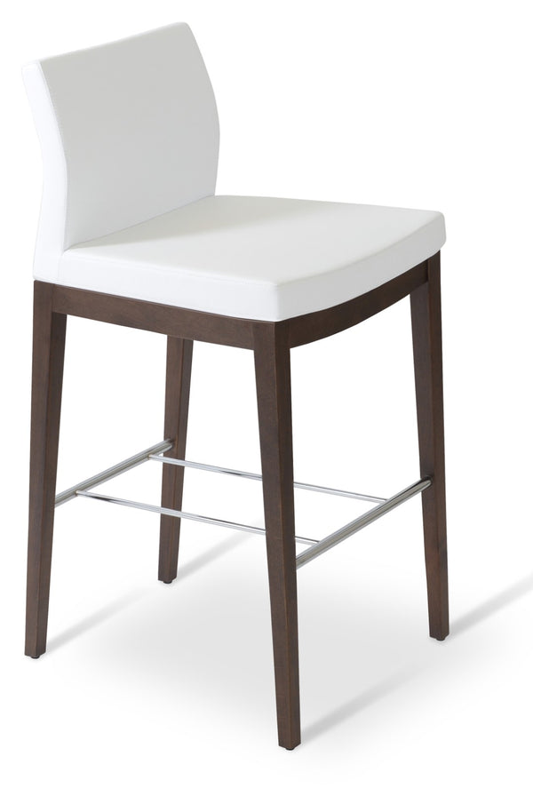Soho Concept Pasha Wood Barstools & Counterstools - Stylish Leatherette, Walnut Finish, 2-year Guarantee, Durable! Walnut,White  Soho-concept-dining-chair-09109