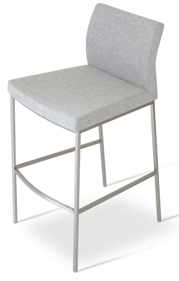 Soho Concept Pasha Metal Barstools & Counterstools - Modern Industrial Design With Plush Fabrics & 10-year Guarantee Silver  Soho-concept-dining-chair-09105