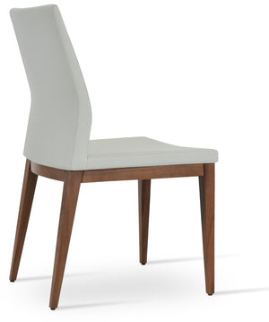 Soho Concept Pasha Wood Dining Chair - Stylish Leatherette Seating With 2-year Guarantee, Limited Stock Available! Walnut,Light Grey  Soho-concept-dining-chair-04997