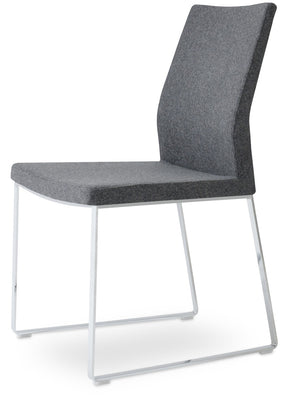 Soho Concept Pasha Metal Dining Chair - Stylish Chrome Base & Durable Camira Era Fabric With 10-year Guarantee Chrome,Dark Grey  Soho-concept-dining-chair-04985
