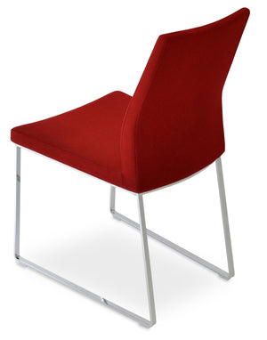 Soho Concept Pasha Metal Dining Chair - Modern Chrome Base, Stylish Fabric Options & 10-year Guarantee For Durability Chrome,Red  Soho-concept-dining-chair-04986