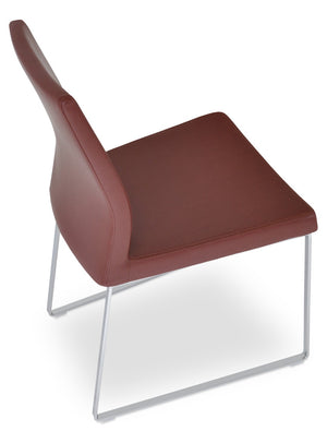 Soho Concept Pasha Sled Dining Chair In Soft Cream - Stylish Leatherette Design With 2-year Guarantee Included! Chrome  Soho-concept-dining-chair-04990