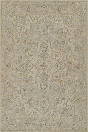Momeni Pasha PSH-1 Hand Tufted Traditional Medallion Indoor Rug Light Blue 8' x 10'