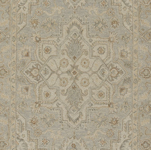 Momeni Pasha PSH-1 Hand Tufted Traditional Medallion Indoor Rug Light Blue 8' x 10'