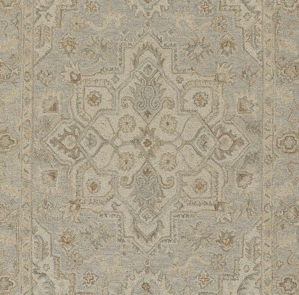 Momeni Pasha PSH-1 Hand Tufted Traditional Medallion Indoor Rug Light Blue 8' x 10'