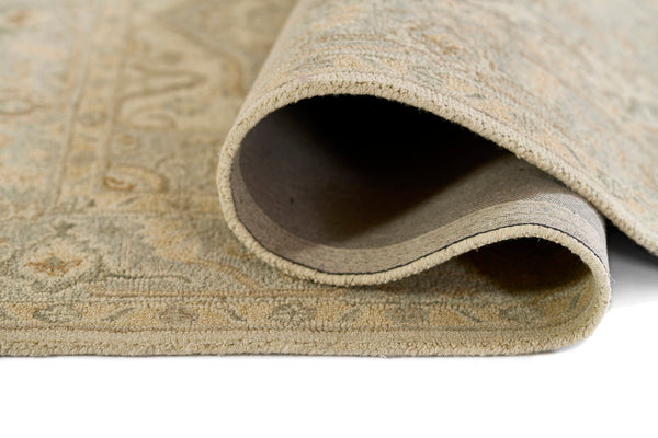 Momeni Pasha PSH-1 Hand Tufted Traditional Medallion Indoor Rug Light Blue 8' x 10'