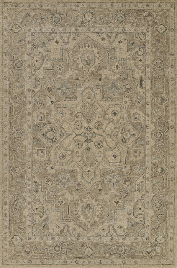 Momeni Pasha PSH-1 Hand Tufted Traditional Medallion Indoor Rug Taupe 8' x 10'