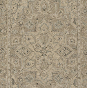 Momeni Pasha PSH-1 Hand Tufted Traditional Medallion Indoor Rug Taupe 8' x 10'