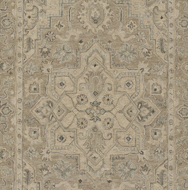 Momeni Pasha PSH-1 Hand Tufted Traditional Medallion Indoor Rug Taupe 8' x 10'