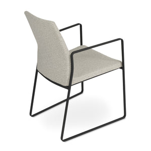 Soho Concept Pasha Sled Armchair - Premium Upholstered Dining Chair With Sleek Base & 10-year Guarantee, Modern Design Black,White,Grey  Soho-concept-dining-chair-04686