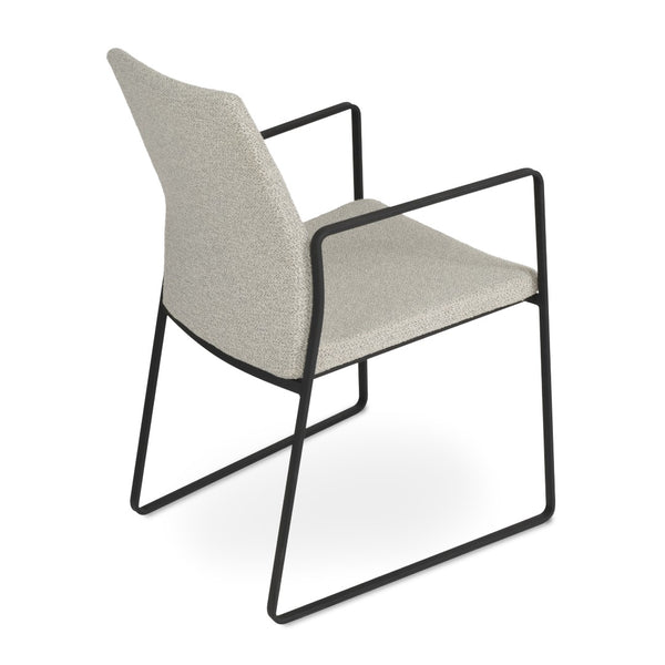 Soho Concept Pasha Sled Armchair - Premium Upholstered Dining Chair With Sleek Base & 10-year Guarantee, Modern Design Black,White,Grey  Soho-concept-dining-chair-04686