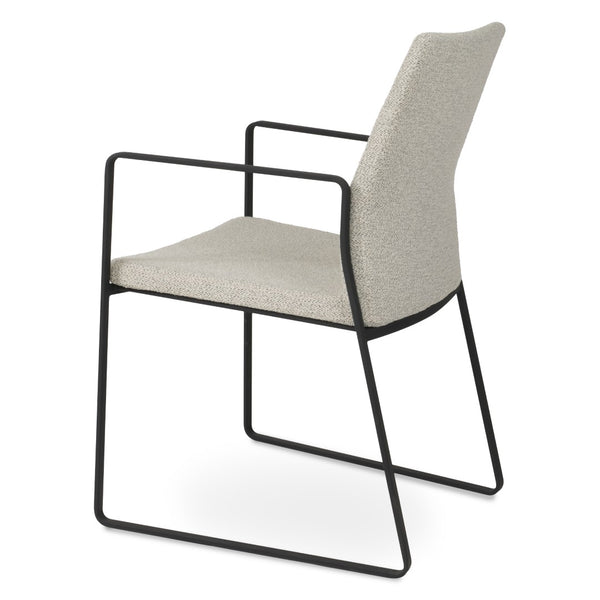 Soho Concept Pasha Sled Armchair - Premium Upholstered Dining Chair With Sleek Base & 10-year Guarantee, Modern Design Black,White,Grey  Soho-concept-dining-chair-04686