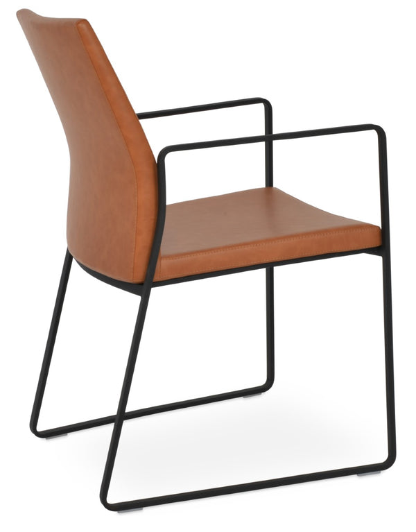 Soho Concept Pasha Sled Dining Chair - Premium Upholstery Options & Strong Base, 10-year Guarantee, Stylish Design Black  Soho-concept-dining-chair-04690