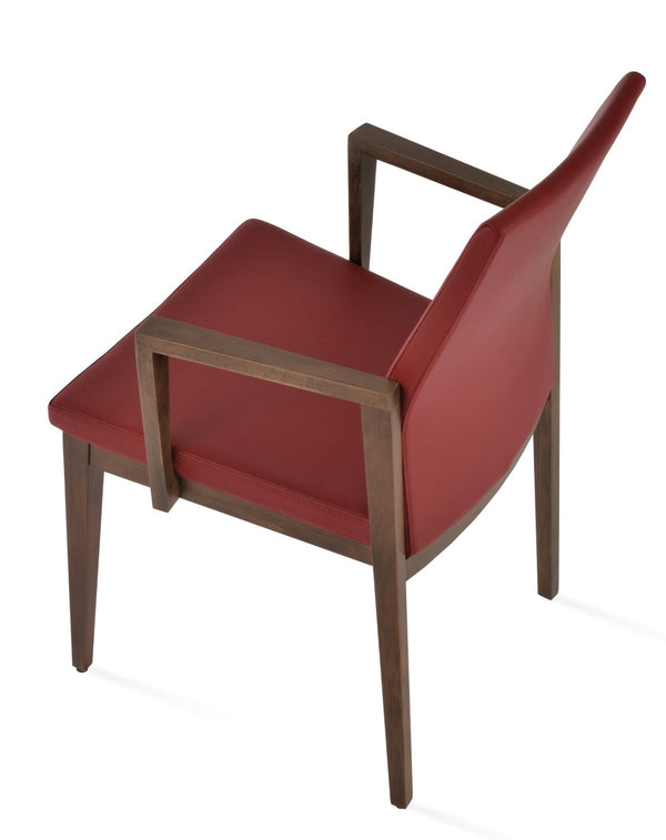 Soho Concept Pasha Wood Armchair Dining Chair - Durable Beech With Stylish Upholstery Options & 10-year Guarantee Walnut,Red  Soho-concept-dining-chair-04698