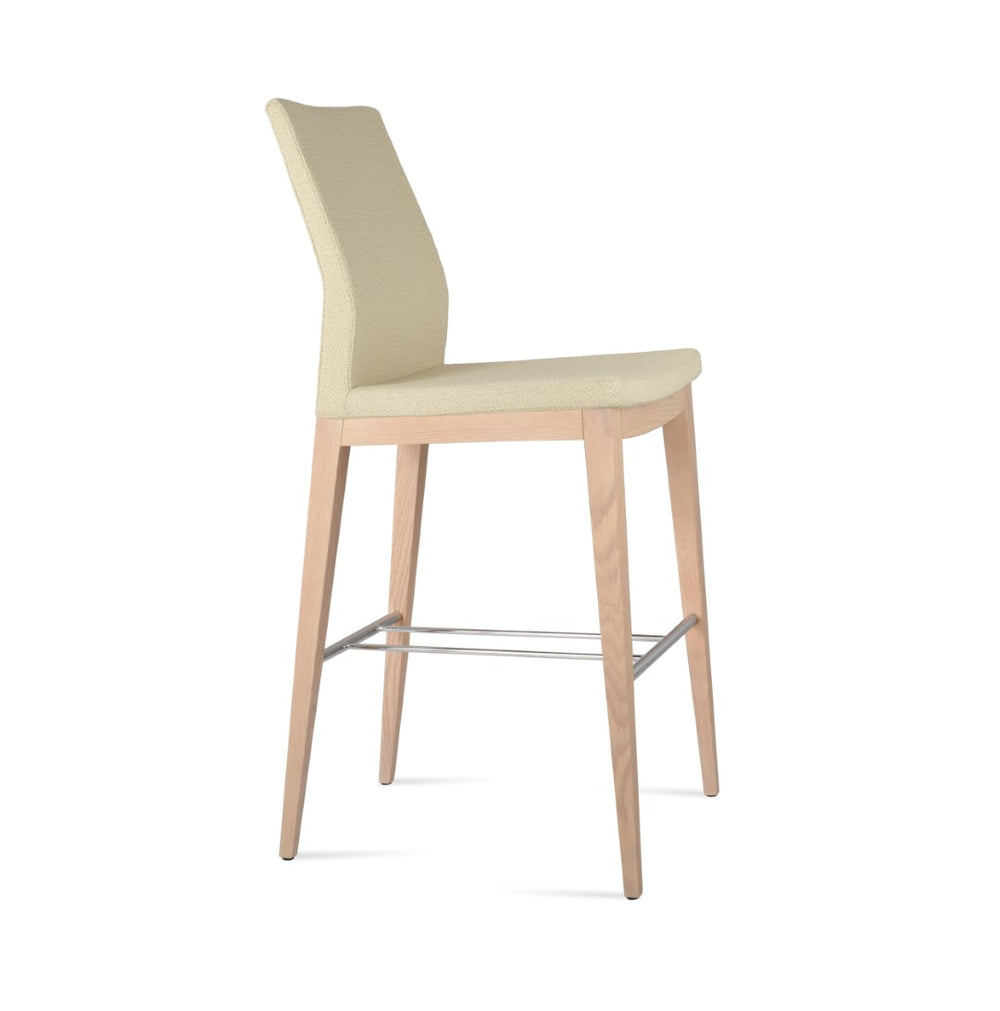 Soho Concept Pasha Wood Barstools & Counterstools - Premium Camira Yoredale Fabric, 10-year Guarantee, Ergonomic Comfort Ash,Natural,Beige  Soho-concept-dining-chair-09061