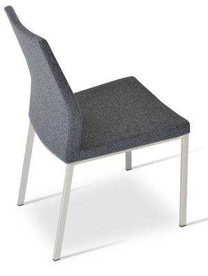Soho Concept Pasha Metal Dining Chair - Stylish Chrome Base & Durable Camira Era Fabric With 10-year Guarantee Chrome,Dark Grey  Soho-concept-dining-chair-04710