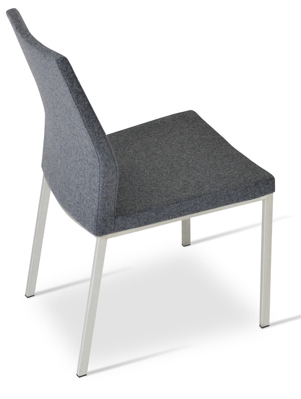 Soho Concept Pasha Metal Dining Chair - Stylish Chrome Base & Durable Camira Era Fabric With 10-year Guarantee Chrome,Dark Grey  Soho-concept-dining-chair-04710