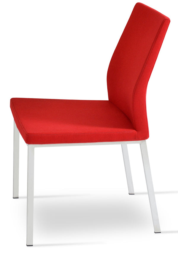 Soho Concept Pasha Metal Dining Chair - Stylish Chrome Base & Durable Camira Era Fabric With 10-year Guarantee Chrome,Red  Soho-concept-dining-chair-04711