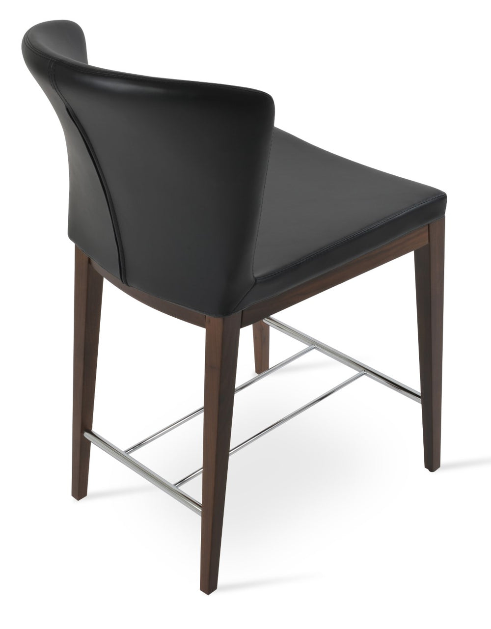 Soho Concept Pasha Wood Barstools & Counterstools - Stylish Leatherette, Walnut Finish, 2-year Guarantee, Durable! Walnut,Black  Soho-concept-dining-chair-09067