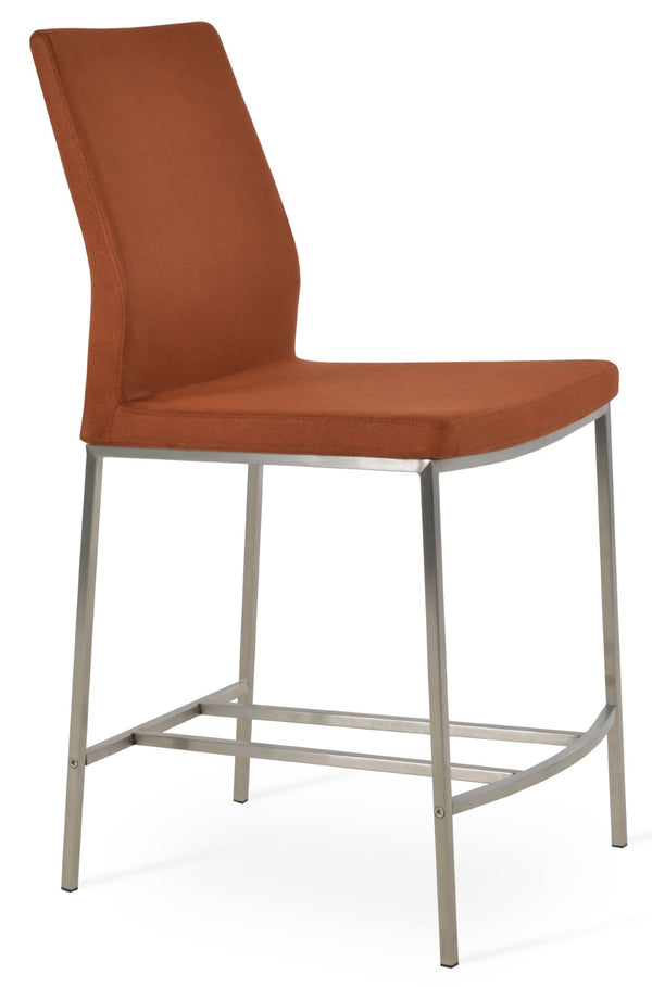 Soho Concept Pasha Metal Barstools & Counterstools - Modern Industrial Design With Plush Fabrics & 10-year Guarantee Seat Nubuck Fabric Cognac  Soho-concept-dining-chair-09069