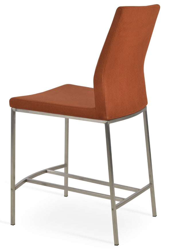 Soho Concept Pasha Metal Barstools & Counterstools - Modern Industrial Design With Plush Fabrics & 10-year Guarantee Seat Nubuck Fabric Cognac  Soho-concept-dining-chair-06969