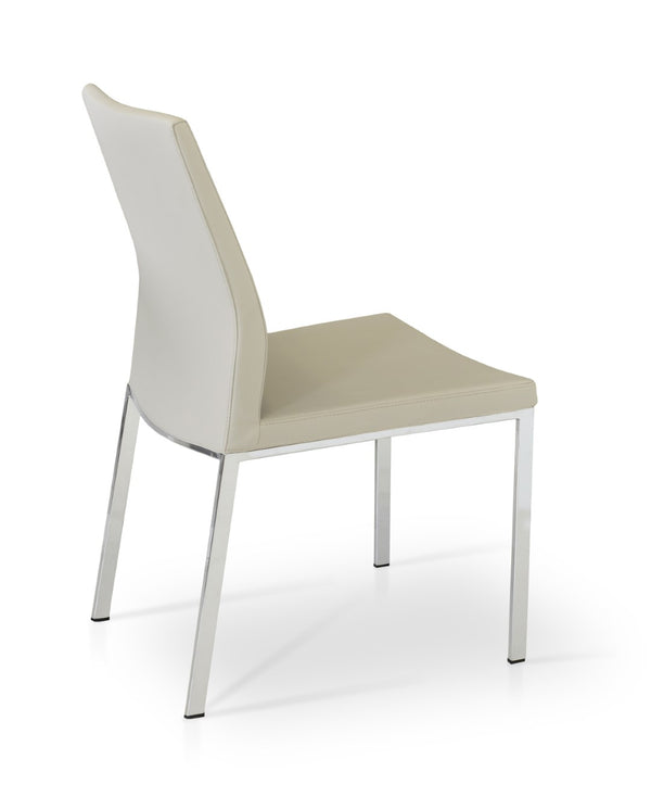Soho Concept Pasha Metal Dining Chair With Fire-resistant Upholstery - Stylish Chrome Base, Light Grey Design Chrome,Light Grey  Soho-concept-dining-chair-04707
