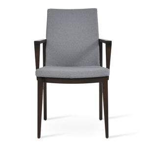 Soho Concept Pasha Wood Dining Chair - Stylish & Durable, 400 Lbs Capacity, Camira Boucle Or Leather Upholstery Grey  Soho-concept-dining-chair-04727