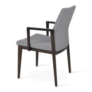 Soho Concept Pasha Wood Dining Chair - Stylish & Durable, 400 Lbs Capacity, Camira Boucle Or Leather Upholstery Grey  Soho-concept-dining-chair-04727
