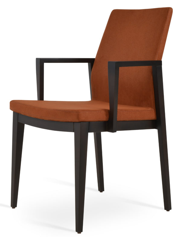Soho Concept Pasha Wood Armchair Dining Chair - Durable Beech With Stylish Upholstery Options & 10-year Guarantee Seat Nubuck Fabric Cognac  Soho-concept-dining-chair-04730