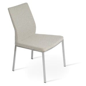 Soho Concept Pasha Metal Dining Chair - Modern Chrome Base, Stylish Fabric Options & 10-year Guarantee For Durability Chrome,White,Grey  Soho-concept-dining-chair-04739
