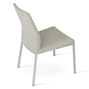 Soho Concept Pasha Metal Dining Chair - Modern Chrome Base, Stylish Fabric Options & 10-year Guarantee For Durability Chrome,White,Grey  Soho-concept-dining-chair-04739