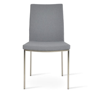 Soho Concept Pasha Metal Dining Chair - Stylish Chrome Base, Durable Boucle & Leather, 10-year Guarantee, 300 Lbs Chrome,Grey  Soho-concept-dining-chair-04740