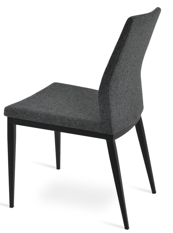 Soho Concept Pasha Mw Dining Chair - Elegant Camira Blazer Wool Fabric, 10-year Guarantee, Black & Dark Grey Black,Dark Grey  Soho-concept-dining-chair-04747