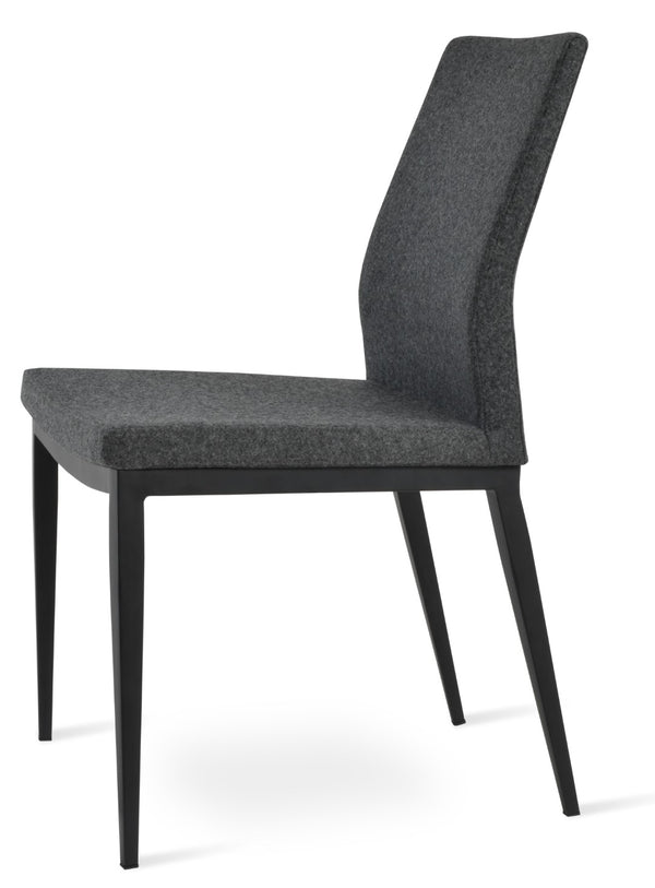 Soho Concept Pasha Mw Dining Chair - Elegant Camira Blazer Wool Fabric, 10-year Guarantee, Black & Dark Grey Black,Dark Grey  Soho-concept-dining-chair-04747