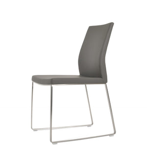 Soho Concept Pasha Sled Dining Chair In Soft Cream - Stylish Leatherette Design With 2-year Guarantee Included! Grey  Soho-concept-dining-chair-04763