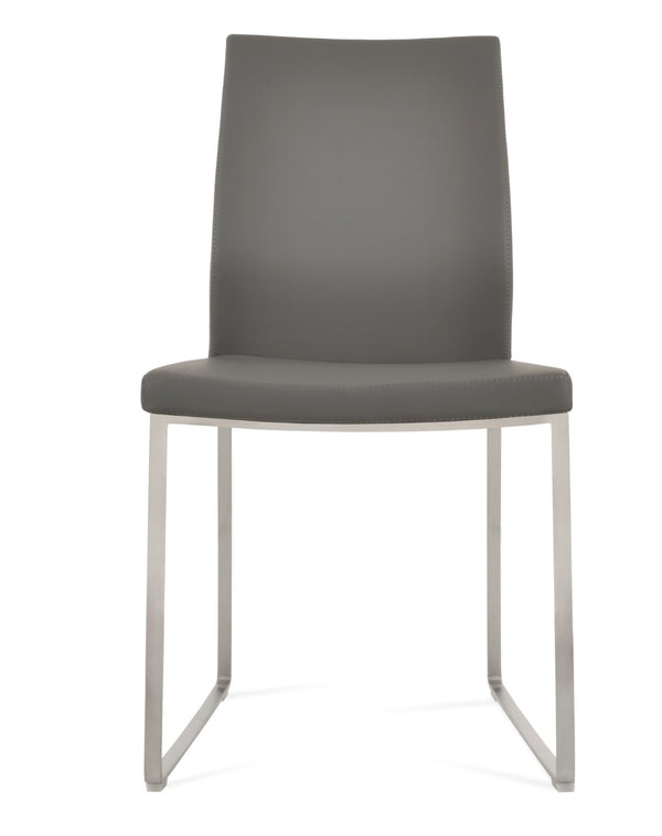 Soho Concept Pasha Sled Dining Chair In Soft Cream - Stylish Leatherette Design With 2-year Guarantee Included! Grey  Soho-concept-dining-chair-04763