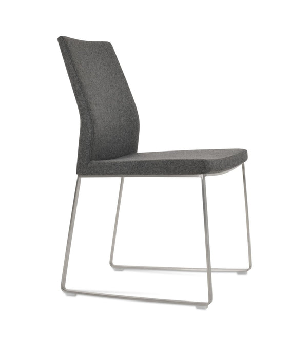 Soho Concept Pasha Sled Dining Chair - Premium Upholstery Options & Strong Base, 10-year Guarantee, Stylish Design Dark Grey  Soho-concept-dining-chair-04756