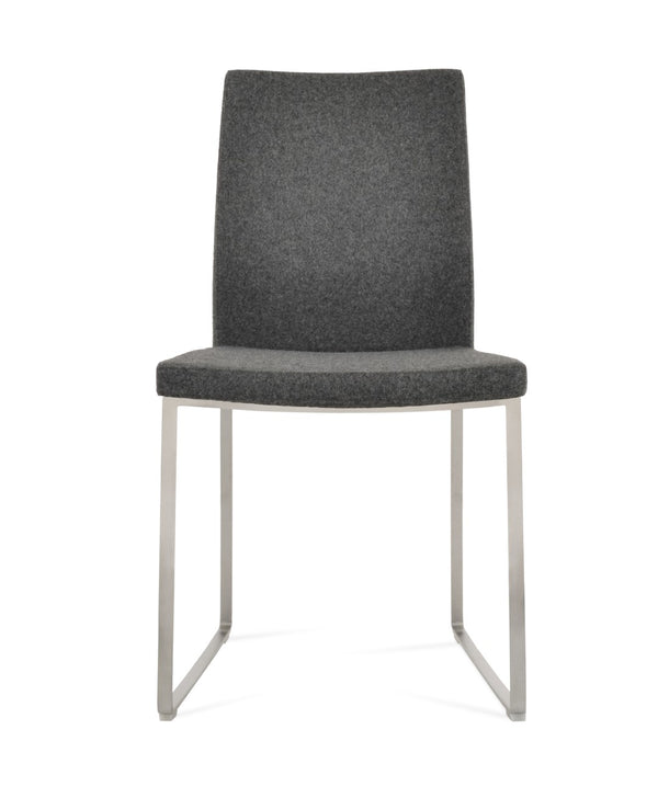 Soho Concept Pasha Sled Dining Chair - Premium Upholstery Options & Strong Base, 10-year Guarantee, Stylish Design Dark Grey  Soho-concept-dining-chair-04756
