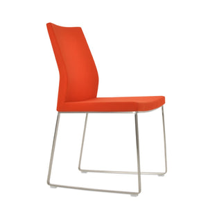 Soho Concept Pasha Sled Dining Chair In Orange - Luxurious Camira Blazer Wool Fabric With 10-year Guarantee! Orange  Soho-concept-dining-chair-04757