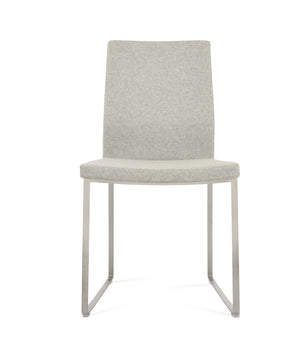 Soho Concept Pasha Sled Dining Chair In Orange - Luxurious Camira Blazer Wool Fabric With 10-year Guarantee! Silver  Soho-concept-dining-chair-04759