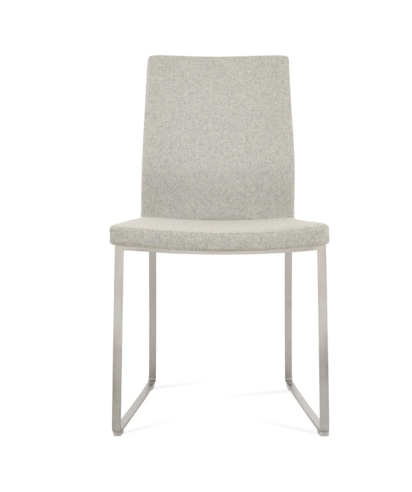Soho Concept Pasha Sled Dining Chair In Orange - Luxurious Camira Blazer Wool Fabric With 10-year Guarantee! Silver  Soho-concept-dining-chair-04759